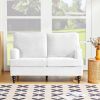 2 Seater Sofa Velvet Couches for Living Room, Sofas for Living Room Furniture Sets Chesterfield Sofa Loveseat Couch Chair for Living Room, Office (Whi
