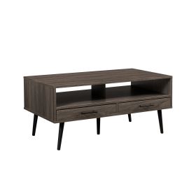Contemporary 2-Drawer Low Coffee Table ‚Äì Slate Grey