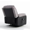 Grey Fabric Recliner Chair Theater Single Recliner Thick Seat and Backrest, suitable for living room, side bags Electric sofa chair, electric remote c