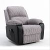 Grey Fabric Recliner Chair Theater Single Recliner Thick Seat and Backrest, suitable for living room, side bags Electric sofa chair, electric remote c