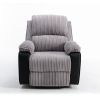 Grey Fabric Recliner Chair Theater Single Recliner Thick Seat and Backrest, suitable for living room, side bags Electric sofa chair, electric remote c