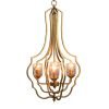 4 - Light Metal Chandelier, Hanging Light Fixture with Adjustable Chain for Kitchen Dining Room Foyer Entryway, Bulb Not Included