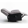 Grey Fabric Recliner Chair Theater Single Recliner Thick Seat and Backrest, suitable for living room, side bags Electric sofa chair, electric remote c
