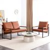 Stylish Two-Seater Sofa Chair with 2 Pillows - Comfortable PU Leather, High-Density Foam - Modern Design, Easy to Clean - Sturdy Metal Frame - Perfect