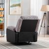 Grey Fabric Recliner Chair Theater Single Recliner Thick Seat and Backrest, suitable for living room, side bags Electric sofa chair, electric remote c