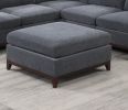 Ash Grey Chenille Fabric Modular Sectional 6pc Set Living Room Furniture Corner Sectional Couch 3x Corner Wedge 2x Armless Chairs and 1x Ottoman Tufte