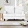 2 Seater Sofa Velvet Couches for Living Room, Sofas for Living Room Furniture Sets Chesterfield Sofa Loveseat Couch Chair for Living Room, Office (Whi
