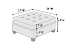 Modular Sectional 6pc Set Living Room Furniture Corner Sectional Tufted Nail heads Couch Gray Linen Like Fabric 3x Corner Wedge 2x Armless Chairs and