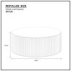 Contemporary Round Coffee Table with Handcrafted Relief, œÜ35.43inch, Whtie