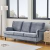3 Seater Sofa Velvet Couches for Living Room, Sofas for Living Room Furniture Sets Chesterfield Sofa Loveseat Couch Chair for Living Room, Office (Gre