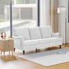 3 Seater Sofa Velvet Couches for Living Room, Sofas for Living Room Furniture Sets Chesterfield Sofa Loveseat Couch Chair for Living Room, Office (Whi