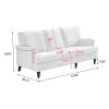 3 Seater Sofa Velvet Couches for Living Room, Sofas for Living Room Furniture Sets Chesterfield Sofa Loveseat Couch Chair for Living Room, Office (Whi