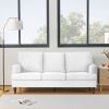 3 Seater Sofa Velvet Couches for Living Room, Sofas for Living Room Furniture Sets Chesterfield Sofa Loveseat Couch Chair for Living Room, Office (Whi