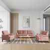 3 Seater Sofa Velvet Couches for Living Room, Sofas for Living Room Furniture Sets Chesterfield Sofa Loveseat Couch Chair for Living Room, Office (Pin