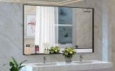 60"x40" Oversized Modern Rectangle Bathroom Mirror with Black Frame Decorative Large Wall Mirrors for Bathroom Living Room Bedroom Vertical or Horizon