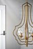 4 - Light Metal Chandelier, Hanging Light Fixture with Adjustable Chain for Kitchen Dining Room Foyer Entryway, Bulb Not Included