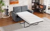 57.4" Pull Out Sofa Bed,Sleeper Sofa Bed with Premium Twin Size Mattress Pad,2-in-1 Pull Out Couch Bed with Two USB Ports for Living Room,Small Apartm