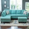 Modern Linen Sectional Couch with Ottoman-Stylish,L-Shaped Design for Living Room-Large 3-Piece Sofa Set for Home or Office-Durable Linen Material -Pl