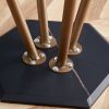 Modern Minimalism Black Faux Marble End&Side Table, Small Accent Coffee Table with Dark Gold Metal Legs, Hexagon Nightstand for Living Room,Bedroom, A