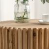Retro Fashion Style Cylindrical Coffee Table with Vertical Texture Relief Design,Suitable for Living Room,Office,and Dining Room(Same SKU:W757102860)