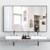 60"x40" Oversized Modern Rectangle Bathroom Mirror with Black Frame Decorative Large Wall Mirrors for Bathroom Living Room Bedroom Vertical or Horizon