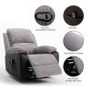 Grey Fabric Recliner Chair Theater Single Recliner Thick Seat and Backrest, suitable for living room, side bags Electric sofa chair, electric remote c