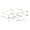 Contemporary 2-Drawer Low Coffee Table ‚Äì Slate Grey