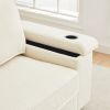 86.5 inch Sofa Couch- Deep Seat Sofa with two storage spaces, T-Pyce Charging Ports , USB Charging Ports & 2 Cup ,Corduroy 3 Seater Couch, Modern Sofa