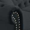 [Video] 80" Chesterfield Sofa Black Velvet for Living Room, 3 Seater Sofa Tufted Couch with Rolled Arms and Nailhead for Living Room, Bedroom, Office,