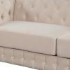 Modern 3-Piece Sofa Sets with Rubber Wood Legs,Velvet Upholstered Couches Sets Including Three Seat Sofa, Loveseat and Single Chair for Living Room Fu