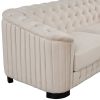 Modern 3-Piece Sofa Sets with Rubber Wood Legs,Velvet Upholstered Couches Sets Including Three Seat Sofa, Loveseat and Single Chair for Living Room Fu