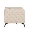 40.5" Velvet Upholstered Accent Sofa,Modern Single Sofa Chair with Button Tufted Back,Modern Single Couch for Living Room,Bedroom,or Small Space,Beige