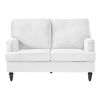 2 Seater Sofa Velvet Couches for Living Room, Sofas for Living Room Furniture Sets Chesterfield Sofa Loveseat Couch Chair for Living Room, Office (Whi
