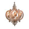 Farmhouse Chandelier, 6-Light Wood Chandelier Pendant Light Fixture with Adjustable Chain for Dining Room Living Room Entryway, Bulb Not Included