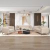 Modern 3-Piece Sofa Sets with Sturdy Metal Legs,Velvet Upholstered Couches Sets Including Three Seat Sofa, Loveseat and Single Chair for Living Room F