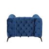 40.5" Velvet Upholstered Accent Sofa,Modern Single Sofa Chair with Button Tufted Back,Modern Single Couch for Living Room,Bedroom,or Small Space,Blue