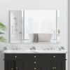 48"x32" Oversized Modern Rectangle Bathroom Mirror with White Frame Decorative Large Wall Mirrors for Bathroom Living Room Bedroom Vertical or Horizon