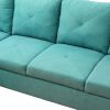 Modern Linen Sectional Couch with Ottoman-Stylish,L-Shaped Design for Living Room-Large 3-Piece Sofa Set for Home or Office-Durable Linen Material -Pl