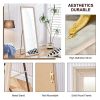 Third generation, light oak solid wood frame full-length mirror, large floor standing mirror, dressing mirror, decorative mirror, suitable for bedroom