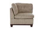 Camel Chenille Fabric Modular Sectional 6pc Set Living Room Furniture Corner Sectional Couch 3x Corner Wedge 2x Armless Chairs and 1x Ottoman Tufted B