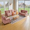 3 Seater Sofa Velvet Couches for Living Room, Sofas for Living Room Furniture Sets Chesterfield Sofa Loveseat Couch Chair for Living Room, Office (Pin