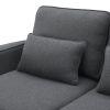 [VIDEO provided] [New] 114.2" Upholstered Sofa with Console, 2 Cupholders and 2 USB Ports Wired or Wirelessly Charged, Modern Linen Fabric Couches wit
