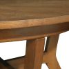 32inch Wood Round Coffee Table for Living Room,Mid Century Farmhouse Circle Wooden Coffee Tables for Apartment, Easy Assembly, Walnut