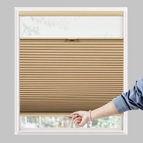 WELLSOURCE Day&Night Cellular Shades, Blackout Top Down Bottom Up Honeycomb Blinds for Windows, Cordless Window Shades with Sheer (Color: BROWN, size: Custom Size)