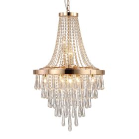 Gold Crystal Chandeliers,Large Contemporary Luxury Ceiling Lighting for Living Room Dining Room Bedroom Hallway (Color: Gold)