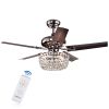 Angel 3-light Crystal Chandelier 5-blade 43-inch Brown Ceiling Fan
