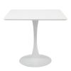 31.5"H White Tulip Table Mid-Century Dining Table with Round MDF Table Top;  Pedestal Dining Table;  End Table Leisure Coffee Table XH