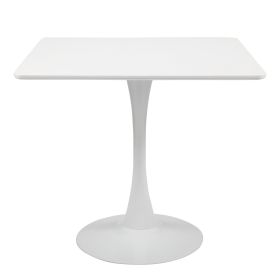 31.5"H White Tulip Table Mid-Century Dining Table with Round MDF Table Top;  Pedestal Dining Table;  End Table Leisure Coffee Table XH (Color: white1)