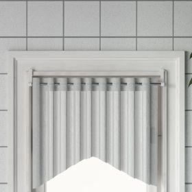 Curtain Rails 2 Pcs White and Silver 15.7"-23.6" Aluminum (Color: Silver)