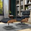 Living Room Lounge Chair Arm Chair Swivel Single Sofa Seat With Ottoman Genuine Leather Standard Version